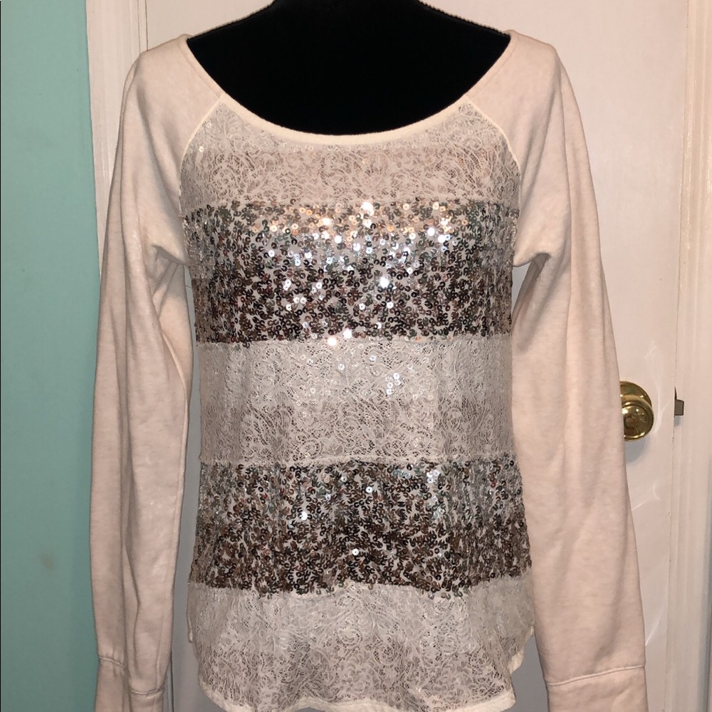 Express Sequin Sweater Size M
